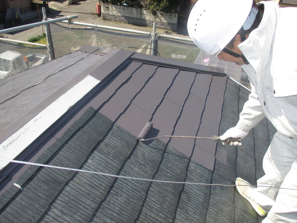 熊本市南区城南町　S様邸　幕板、横樋、屋根中塗り、塗装作業サムネイル