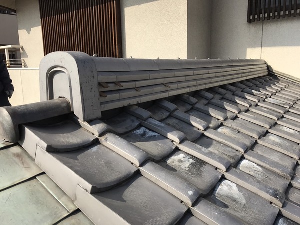 熊本市中央区新屋敷　Ｎ様邸　のし積み棟瓦補修工事サムネイル