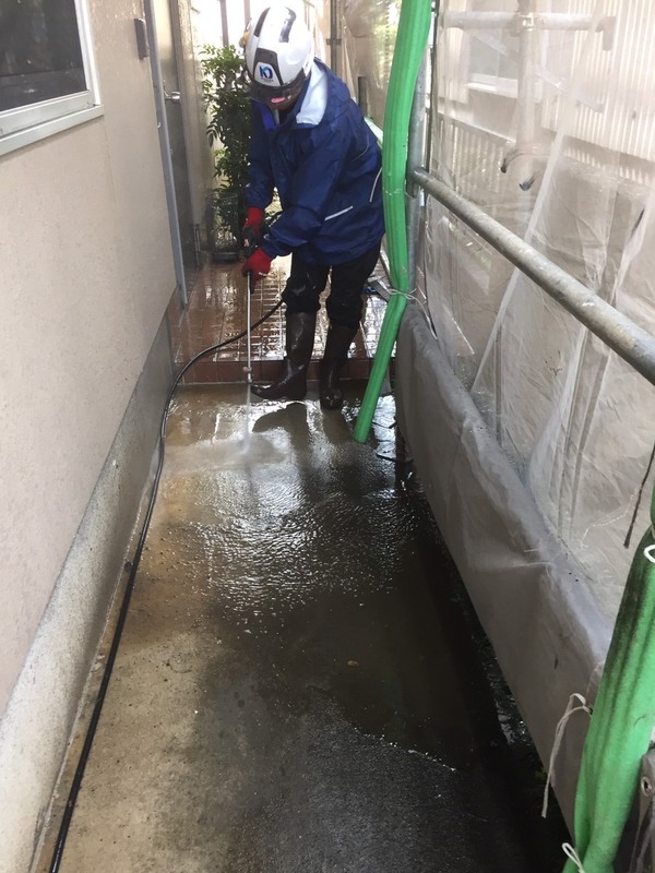 熊本市東区御領　外壁洗浄作業サムネイル