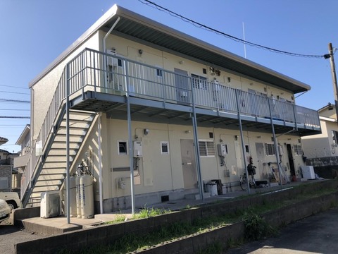 熊本市西区池田　アパート屋根外壁塗装工事サムネイル