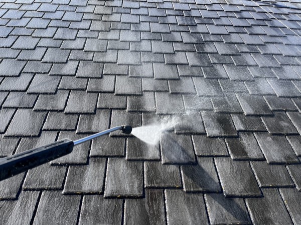 熊本市北区  アパート屋根外壁塗装工事  高圧洗浄作業サムネイル