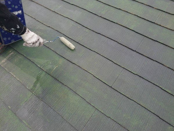 菊池市泗水町  アパート 屋根外壁塗装工事 外壁中塗り・ 屋根下塗りサムネイル